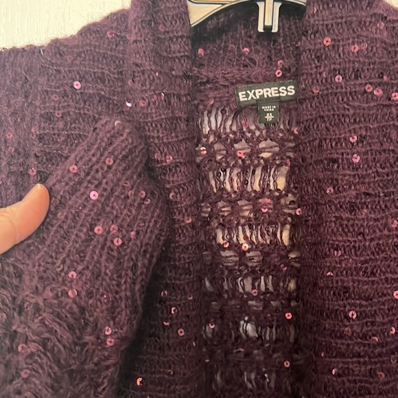 Express short sequin sweater - Picture 3 of 5